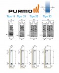 	PURMO Compact sānu radiatori 450x1000mm 11 tips	 2