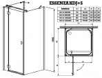  Essenza New KDJ+S 90x90 dušas kabīne  2