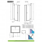 Essenza New dušas durvis DWJS 120 cm 2