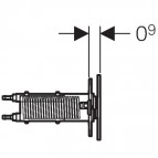 Omega 70 taustiņš,balta stikla 3