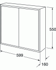 Graphic skapis 600x550x160 mm,pelēks 2