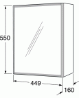 Graphic зеркальный шкафчик 450mm,серый 2