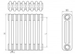 Dekor. radiators TESI 3 500x1035 mm (23 sekc.) 4