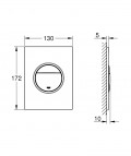 Taustiņš Nova Cosmo S(mini) duo, 130x172 mm, hroms 2