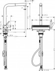 Virtuves izlietnes maisītājs ar dušu, Aquno Select M81 250 2jet,steel 10