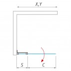 GDO1N+GDO1N dušas stūris 1000x1000 mm 5