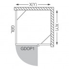 GDOP1+GBL dušas stūris, 900x800 mm, labais 14