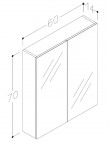 RB MILANO Зеркальный шкафчик для ванной 60 см, nelson oak 2