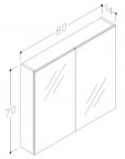 RB SCANDIC Зеркальный шкафчик для ванной 80 см, серый ясень 2