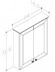 Siesta шкафчик с зеркалом 65 cm, серый кашемир 2