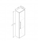 RB Высокий шкаф для ванной SCANDIC 2 двери, черный дуб 3