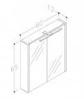 RB SERENA, LUNA Зеркальный шкафчик для ванной LED 60 см, черный дуб 2
