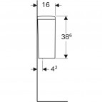 Geberit Selnova square rimfree pods, horizontāls izvads, balts 16