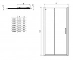 Connect 2 dušas durvis 130 cm, sudraba rāmis 3