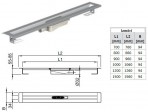 ACO ShowerDrain C Nerūsējošā tērauda dušas kanāls bez restes 1200mm 2