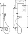 Dušas sistēma ar termostatu Vernis Shape 230 I, matēta melna 5