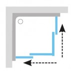 Dušas durvis , Blix Slim , BLSRV2K-90 melns profils + stikls transpar 5