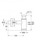 Sifons izlietnei 1 1/4 hard graphite 2