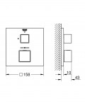 Grohtherm Cube termostata virsapmetuma daļa, ar 1 izeju, supersteel 4