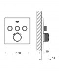 Grohtherm SmartControl termostats ar 3 režīmiem, hard graphite 2