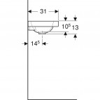 Geberit iCon Light izlietne, bez pārplūdes, ar sānu virsmu, 53x31cm 4