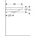 Geberit iCon Light izlietne ar sānu virsmu, balta, 75x48 cm 4