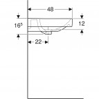 Geberit Smyle Square izlietne bez atveres jaucējkrānam, 120x48 cm 2