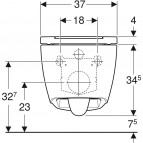 Geberit ONE sienas tualetes pods, TurboFlush, ar SC/QR vāku, hroms 3