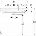 Geberit Xeno² izlietne, bez mais. caur. 90x48 cm 3