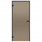 890x1890 mm, Bronze/Pine cтеклянные двери для саун, черная краска