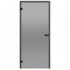 890x2090 mm, Smoky Grey/Pine cт. двери для сауны, черная краска