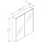 RB URBAN Зеркальный шкаф для ванной 60 см, серый кашемир 2