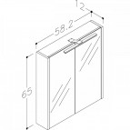 RB URBAN Зеркальный шкаф для ванной с LED 60 см, белый матовый 2