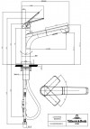 V&B Junis Sky Shower virtuves maisītājs, izvelkams, 2jet,Matt Black 2