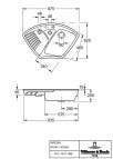 V&B Arena Corner Угловая раковина, CERAMIC, 975x625mm, manual, Premium 5