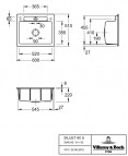V&B Siluet 60 S virtuves izlietne, CERAMIC, 600x510mm, manual, Premium 5
