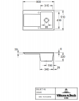 V&B Siluet 45 virtuves izlietne, CERAMIC, 800x510mm, manual, Premium 5