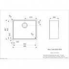 Virtuves izlietne New York Comfort 50x40 (L), 540x440 mm, sudrabs  2