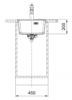 Maris MRG 610-37A fragranīta izlietne ar manual + nosegs, melns matēts 3