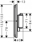 Hansgrohe ShowerSelect Comfort E Termostats, 1 funkcija, Matt Black 2