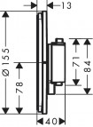 Hansgrohe ShowerSelect Comfort S Termostats, 1 funkcija, BRB 2