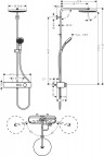 Dušas sistēma Pulsify Showerpipe 260 1jet EcoSmart, BRB 2