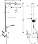 Rainfinity Showerpipe 360 1jet Dušas sistēma, Matt Black 3