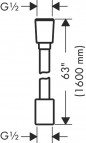 Hansgrohe Designflex Tekstila dušas šļūtene 160 cm, BRB 3