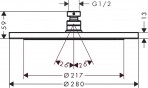Hansgrohe Croma dušas galva 280 1jet, hroms 2