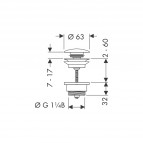 Hansgrohe Noplūde PUSH-OPEN izlietnei, hroms 2