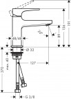 Hansgrohe Metropol izlietnes jaucējkrāns 100, push-open, Matt White 2