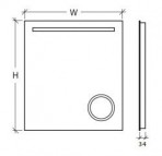 SONIA 60x80 cm Spogulis ar frontālu LED gaismu un iestrādātu kos.spo. 3