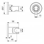 Ideal Standard Idealrain Atelier dušas klausules turētājs,melns 3