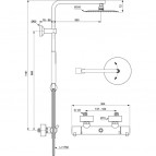 Ceratherm T125 dušas sistēma ar termostatu, Magnetic Grey 2